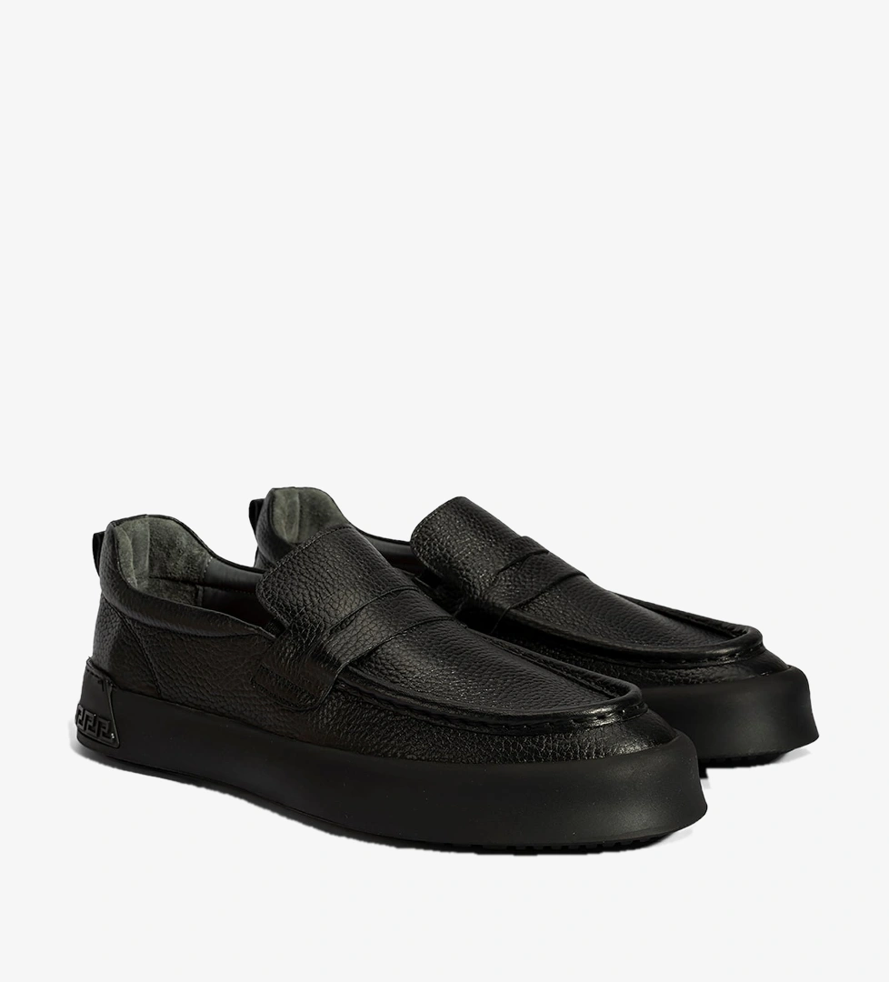 Erkek Siyah Deri Loafer