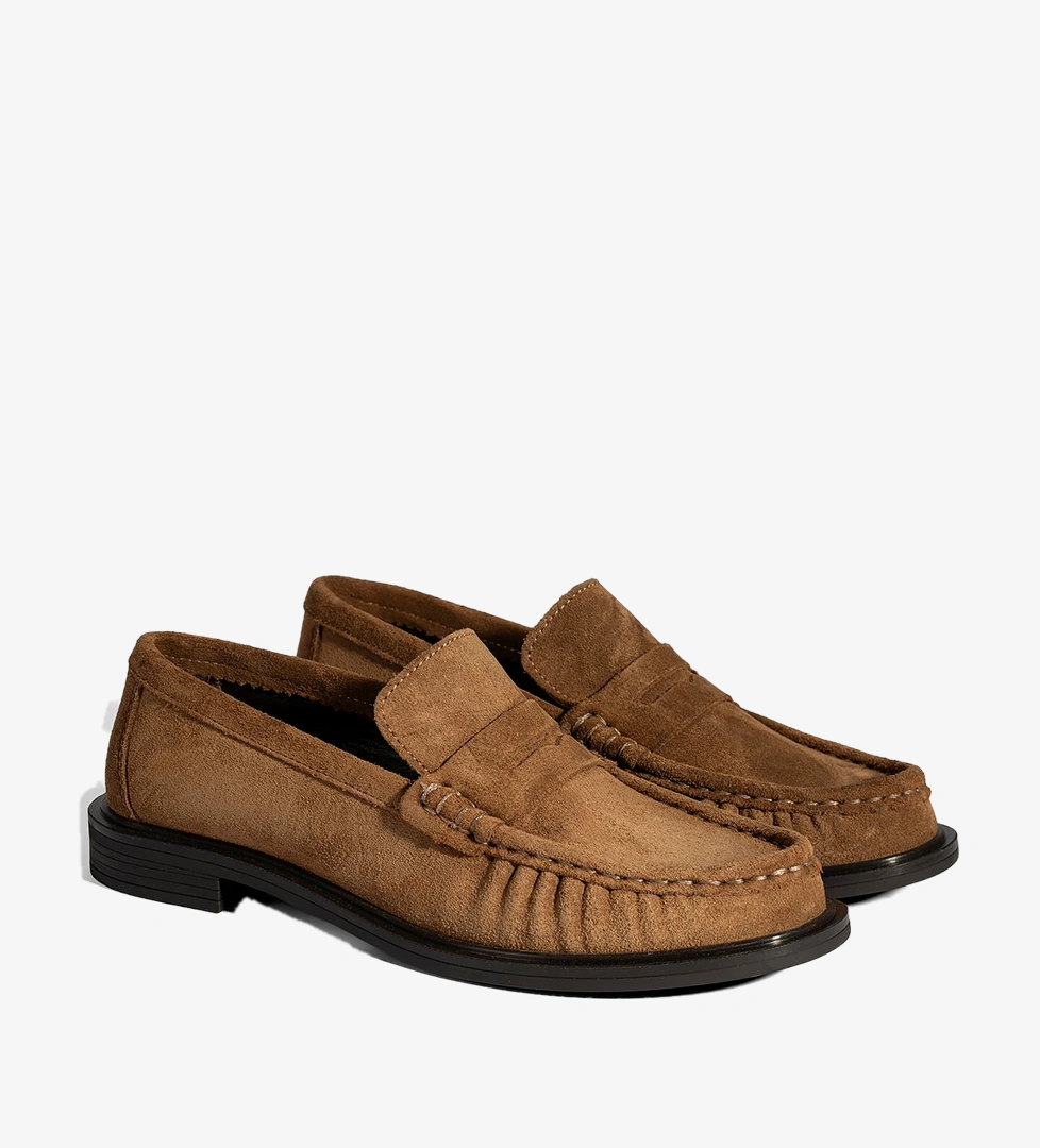Kadın Taba Süet Deri Loafer