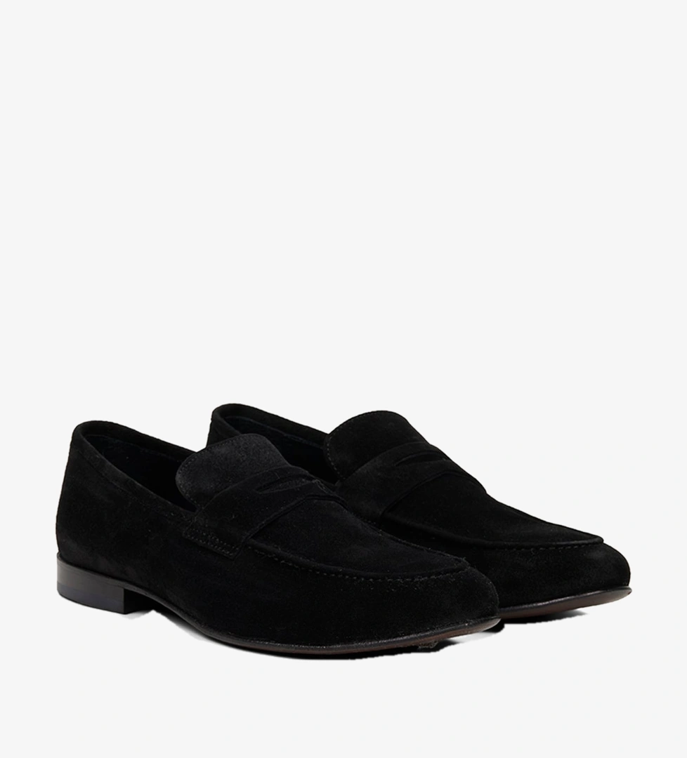 Erkek Siyah Klasik Süet Loafer