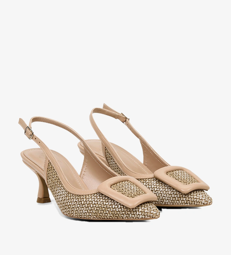 Desa Kahverengi Desa Ayarlanabilir Tokali Kadın Sivri Burun Abiye Ayakkabı