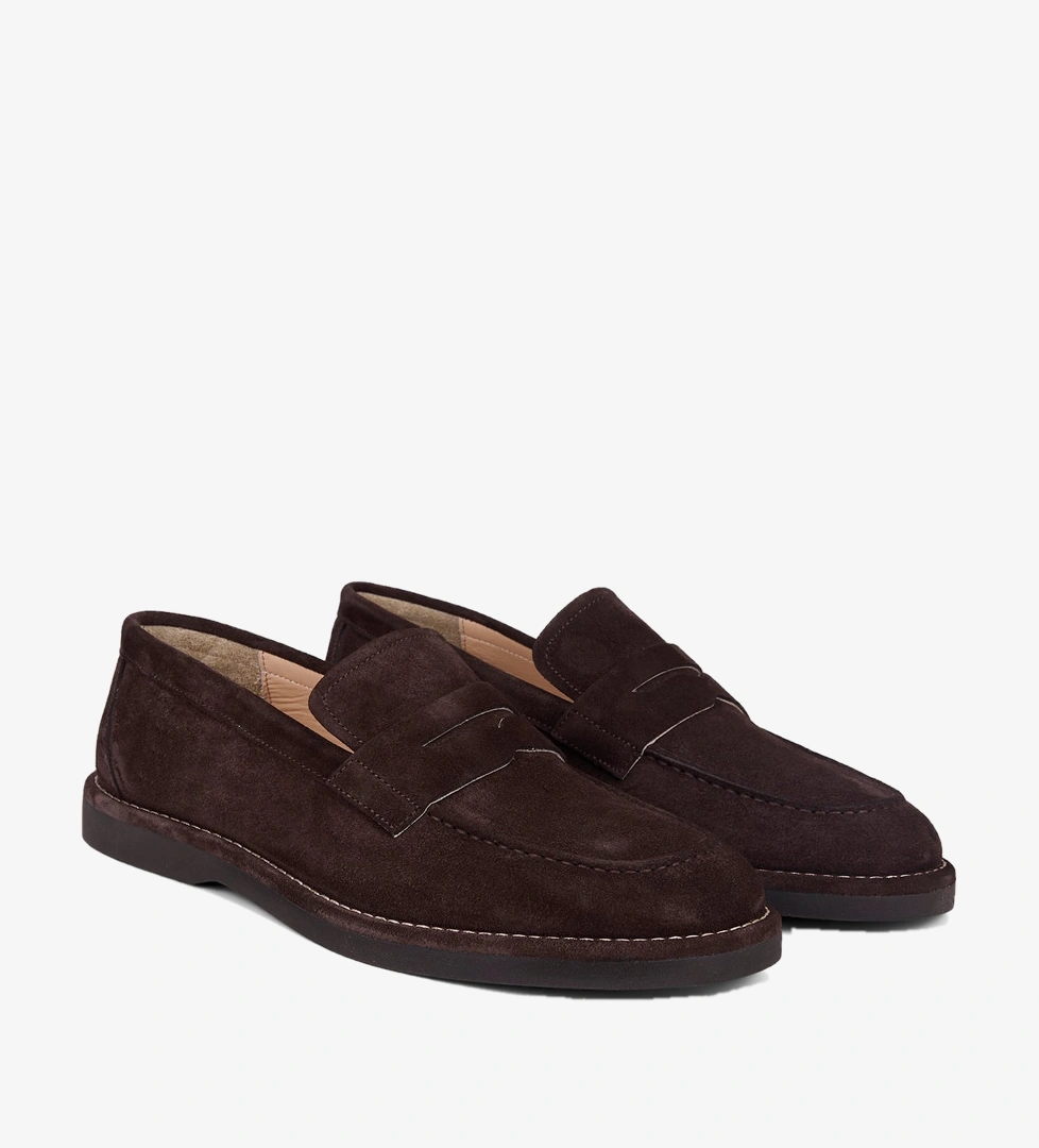 Erkek Acı Kahve Günlük Klasik Süet Loafer