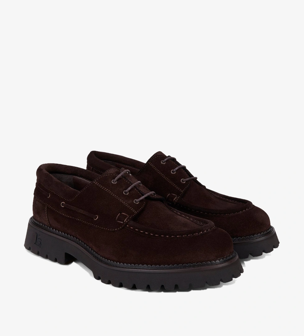 Luca Grossi Erkek Acı Kahve Bağcıklı Süet Loafer