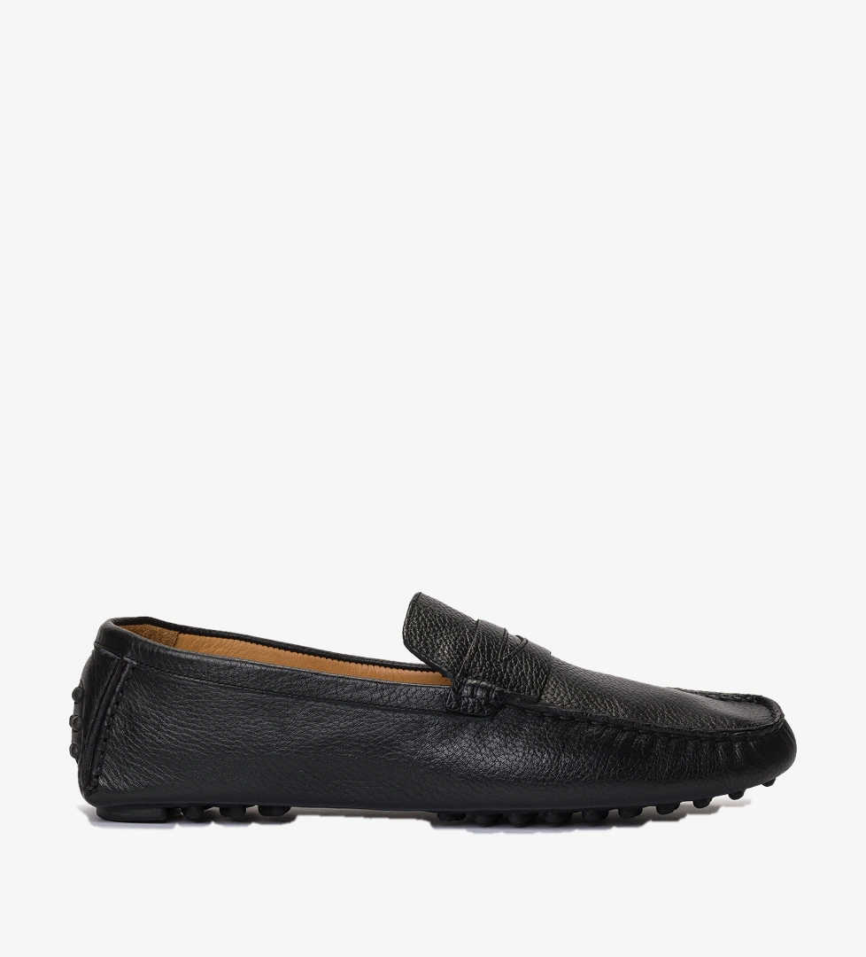Erkek Siyah Deri Loafer