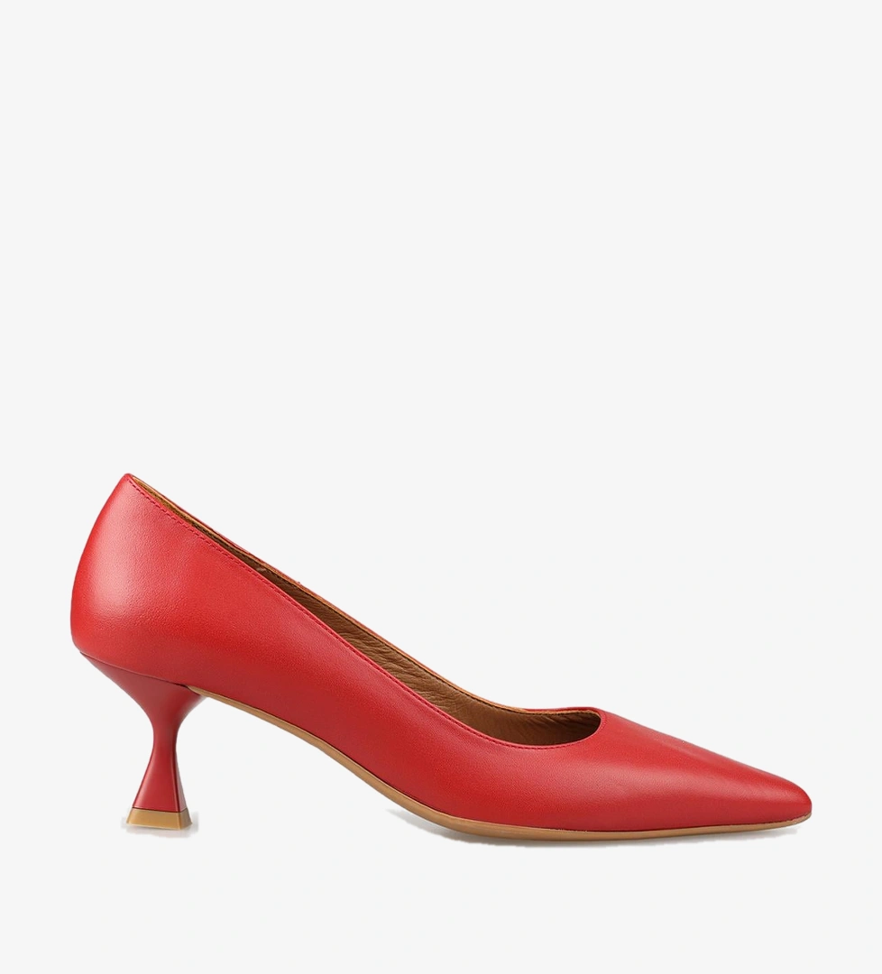 Kırmızı Deri Kadın Stiletto