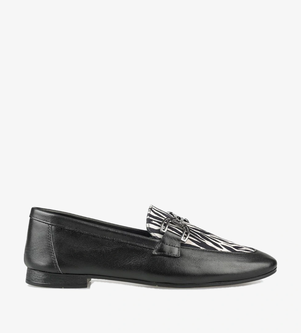 Siyah Deri Kadın Loafer