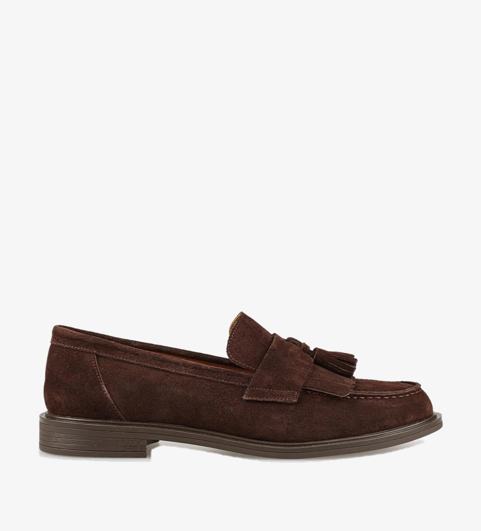 Kahve Deri Kadın Günlük Loafer