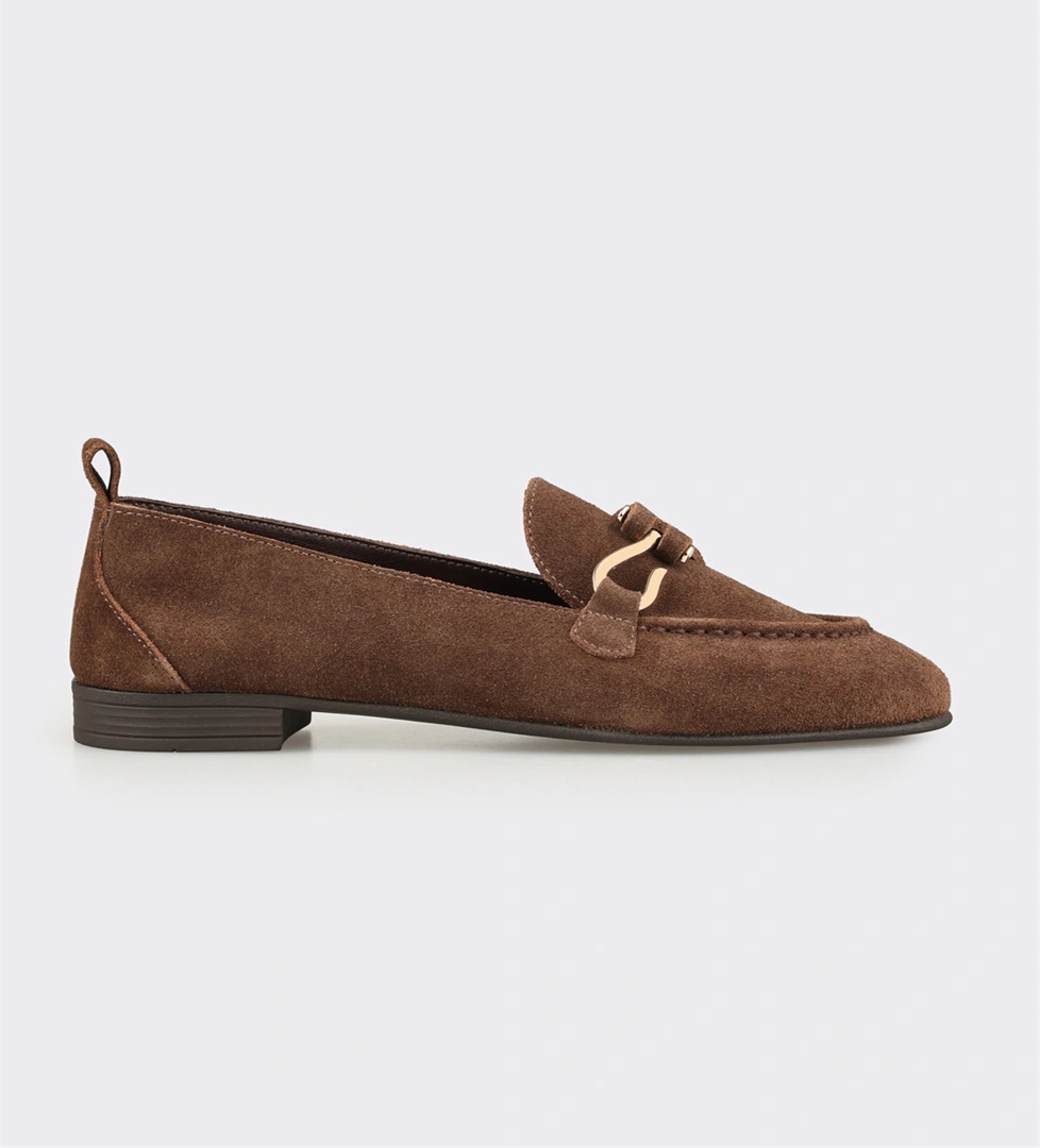 Kahve Deri Kadın Loafer
