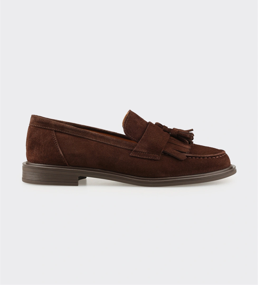 Kahve Deri Kadın Günlük Loafer