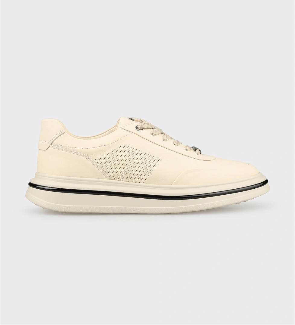 Bej Deri Erkek Spor Ayakkabı