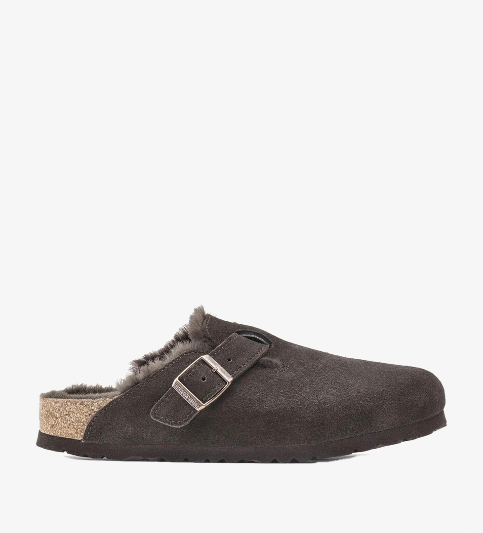 Birkenstock Boston Suede Shearling Kadın Terlik
