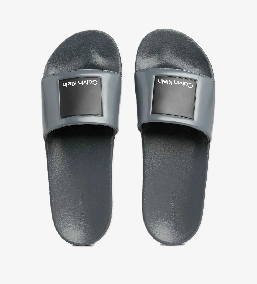 Calvin Klein Calvin Klein Iconic Plaque Hf Erkek Gri Terlik Sandalet & Terlik | FashFed Gri - 1. görsel