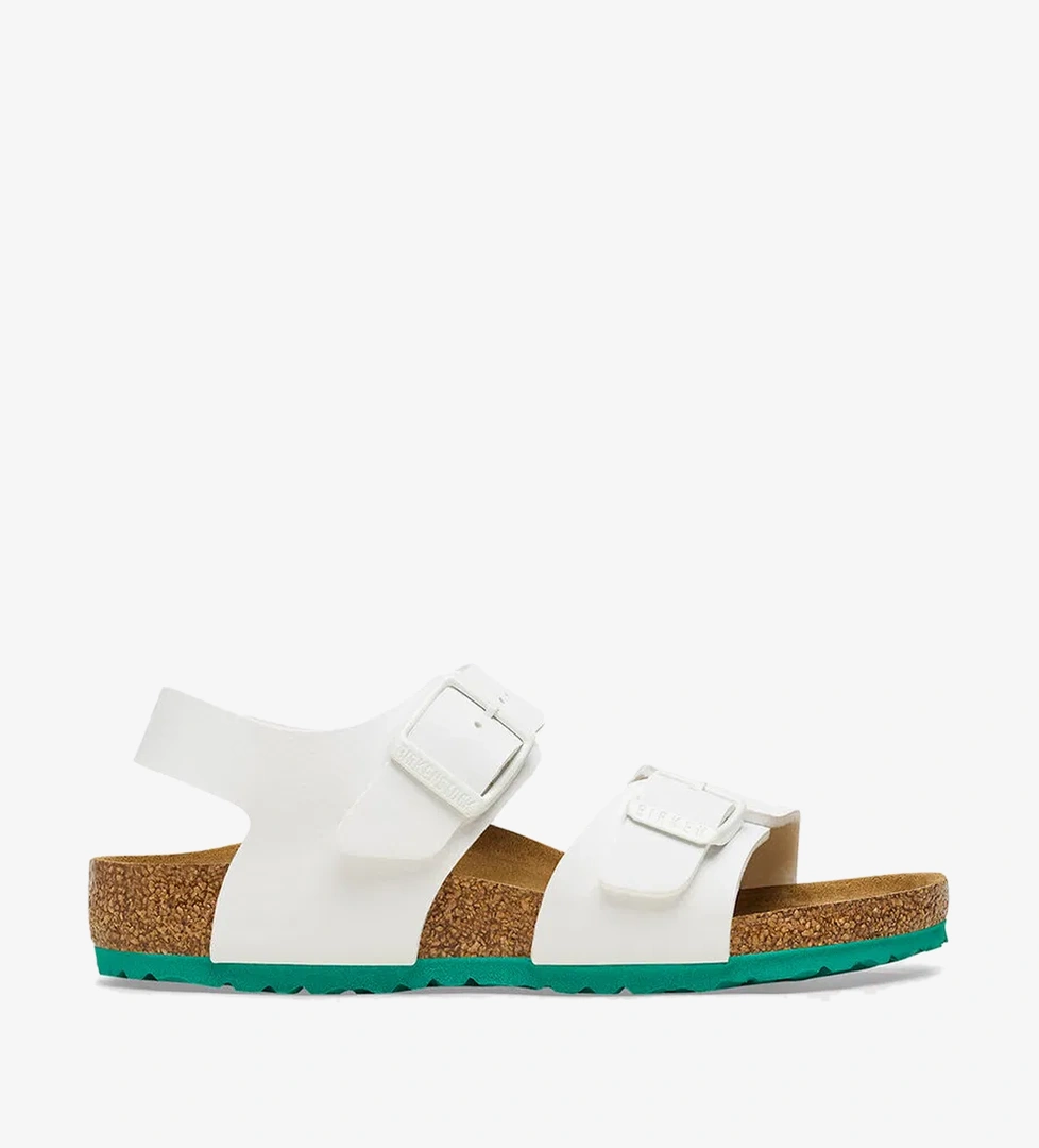 Birkenstock New York Bf Desert Soil Çocuk Beyaz Sandalet - Görsel 1