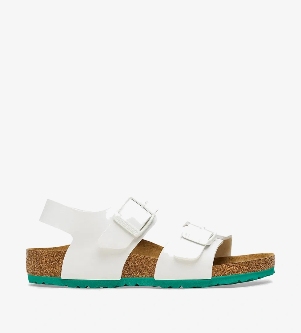 Birkenstock New York Bf Desert Soil Çocuk Beyaz Sandalet - Görsel 1