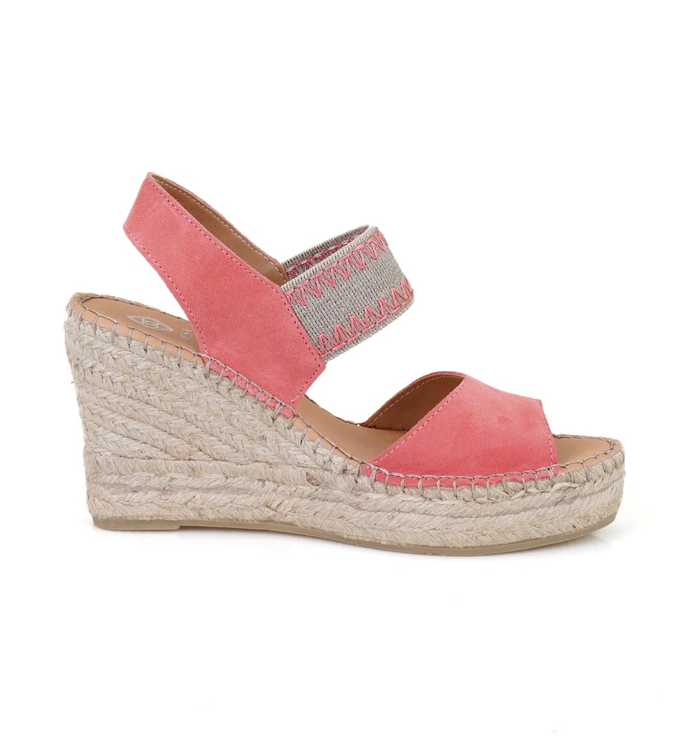 Kadın Pembe Dolgu Topuklu Espadril Sandalet - Görsel 1