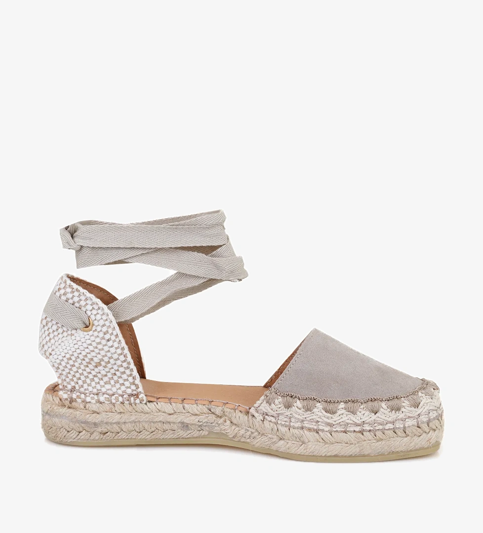 Kadın Vizon Deri Espadril Sandalet