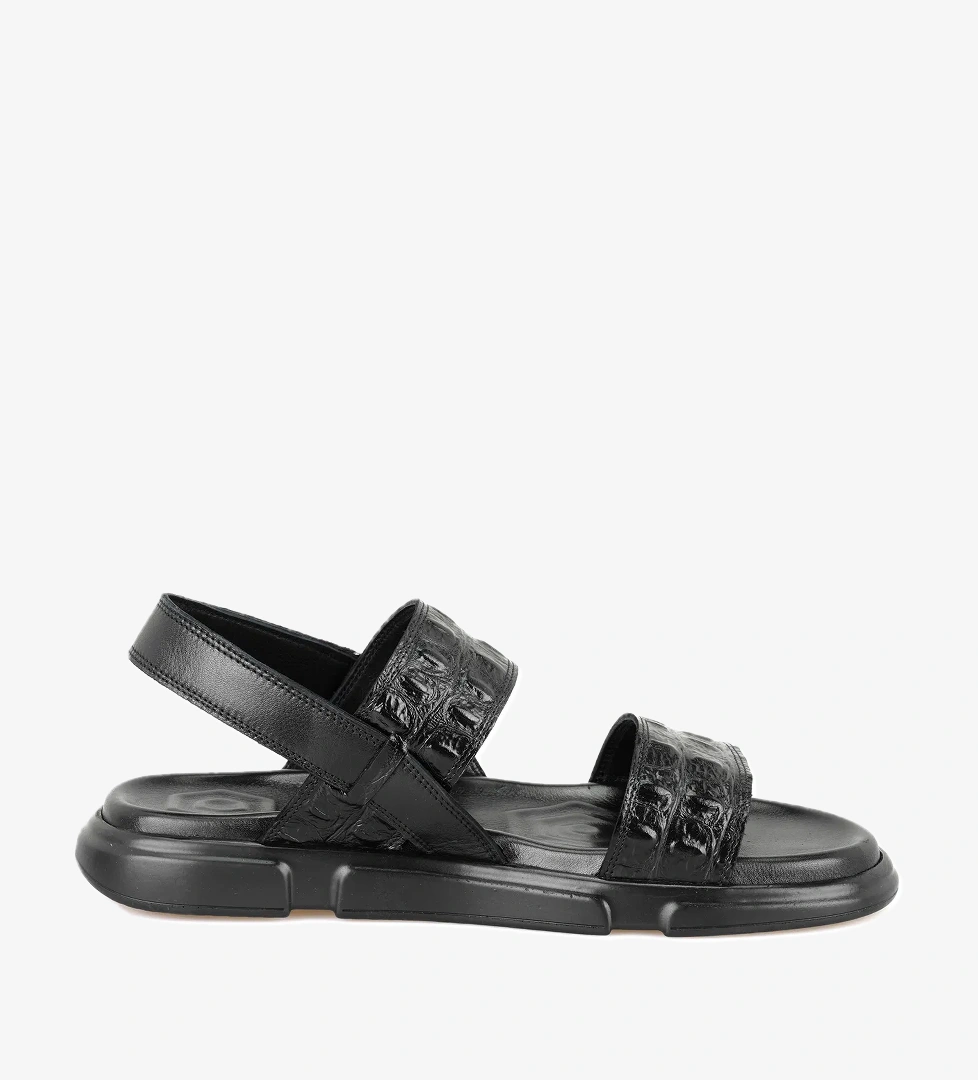 Ellery Siyah Erkek Deri Sandalet - Görsel 1