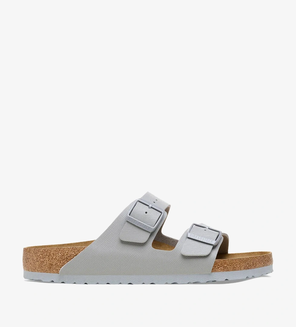 Birkenstock Arizona Bf Saffiano Erkek  Gri Terlik - Görsel 1