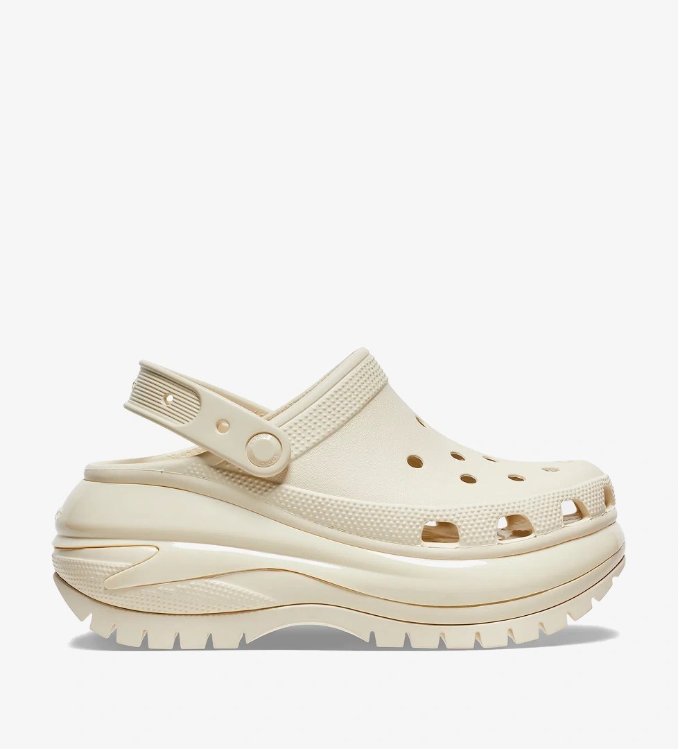 Crocs Classic Mega Crush Kadın Krem Terlik - Görsel 1