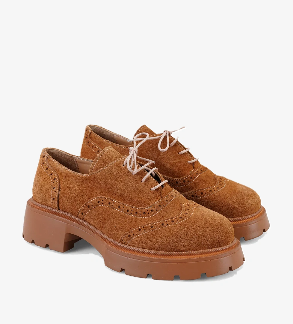 Kadın Kahve Süet Deri Günlük Ayakkabı - Görsel 1