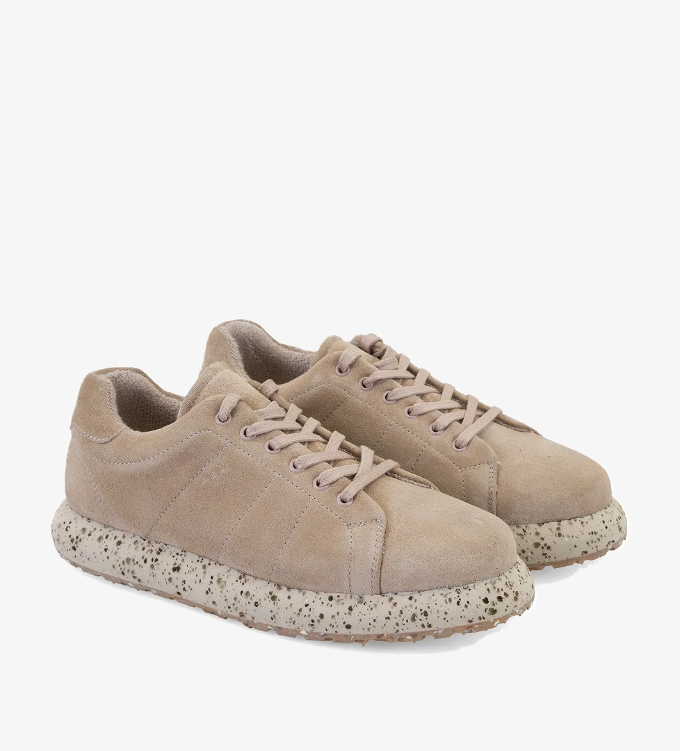 Kadın Bej Süet Deri Günlük Ayakkabı - Görsel 1