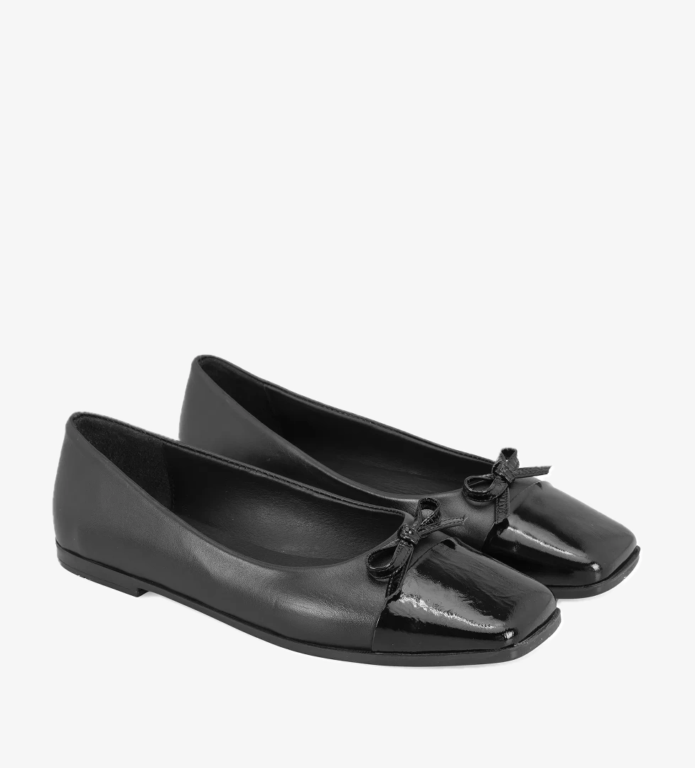 Kadın Siyah Deri Babet