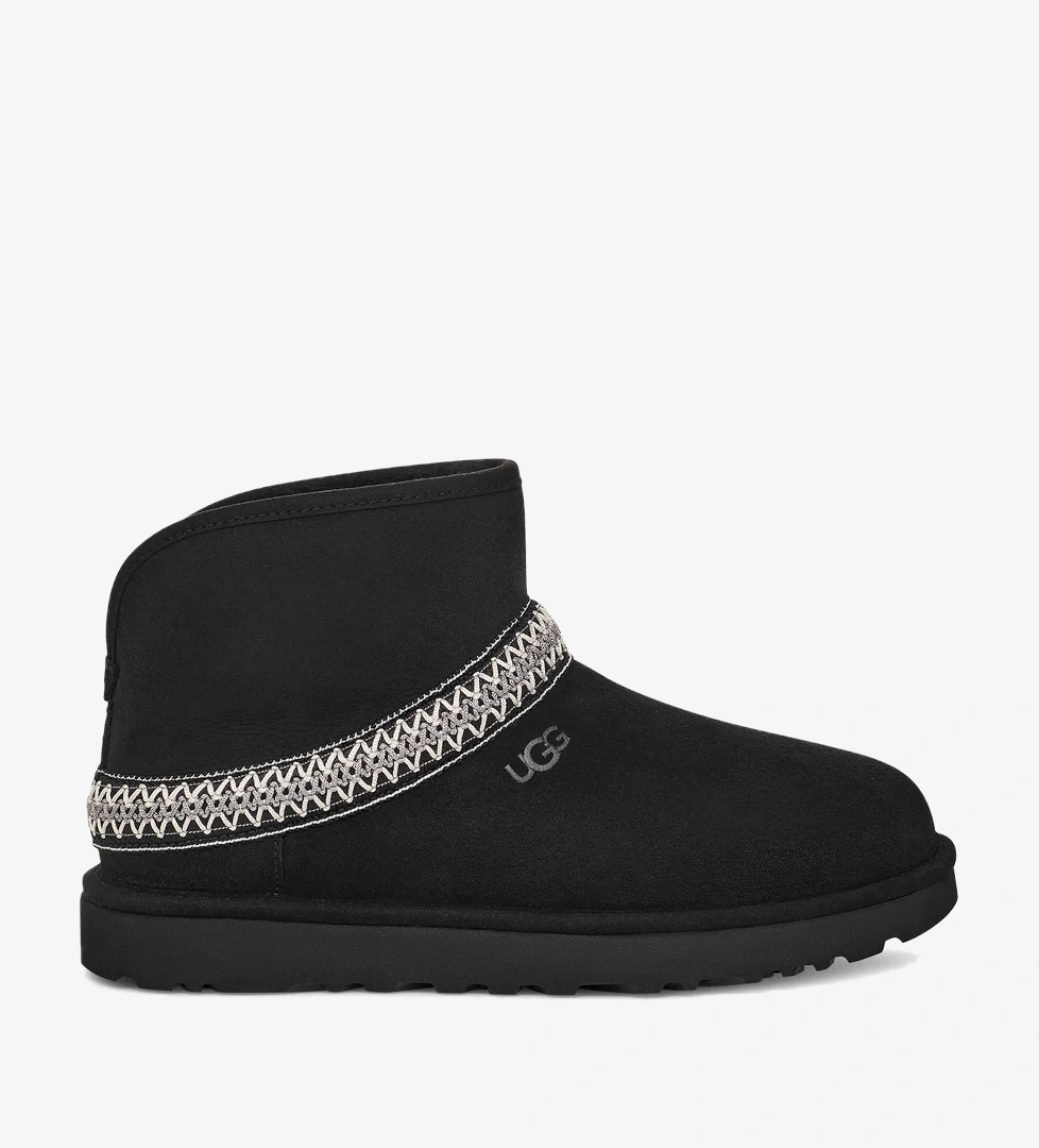 UGG Classic Mini Crescent Kadın Siyah Bot - Görsel 1