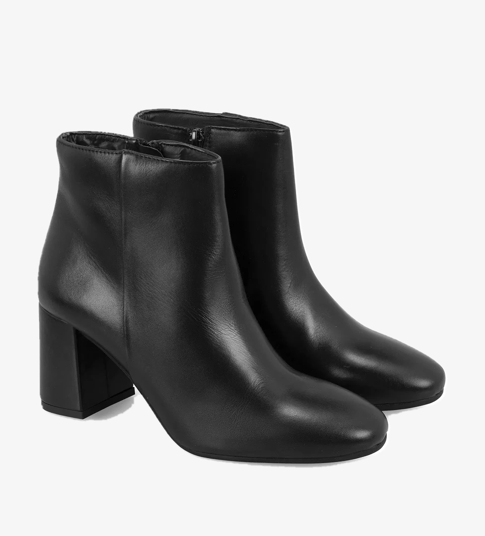 Desa Desa Mariv Siyah Kadın Fermuarlı Topuklu Deri Bot | FashFed Siyah - 1. görsel