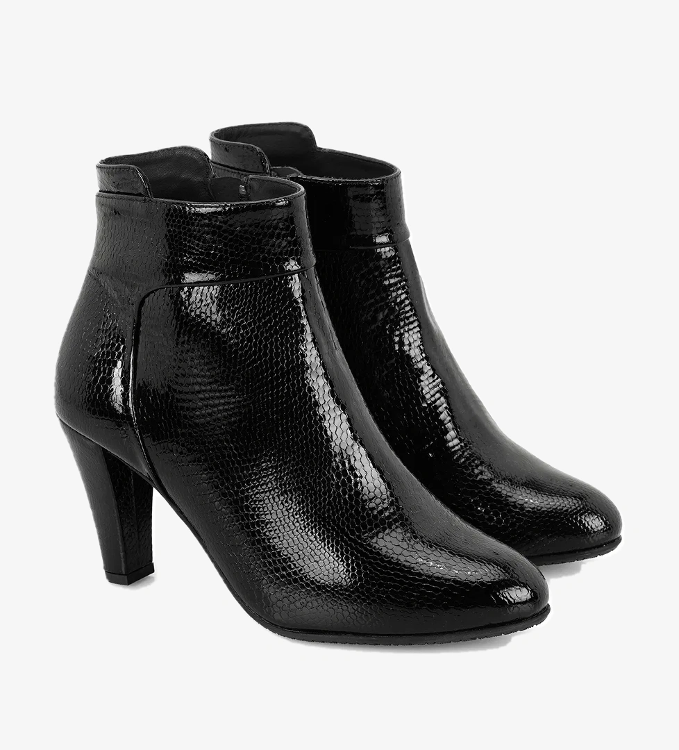 Aliza Siyah Kadın DesaComfort Fermuarlı Topuklu Deri Bot - Görsel 1