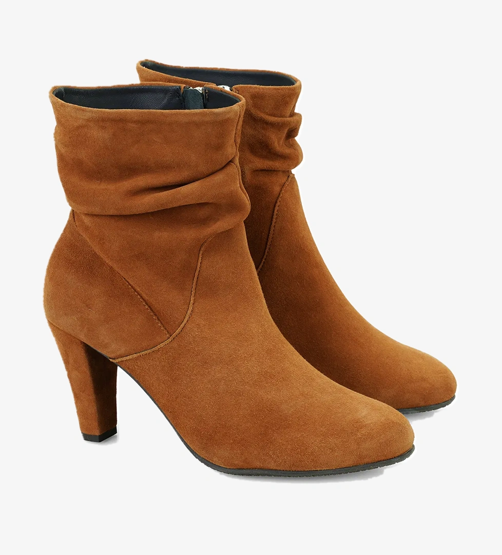 Belen Taba Kadın DesaComfort Fermuarlı Topuklu Deri Bot - Görsel 1