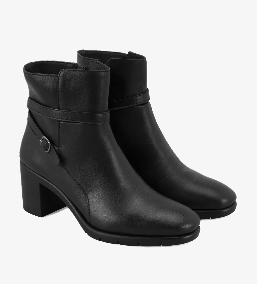 Hallie Siyah Kadın DesaComfort Topuklu Deri Bot - Görsel 1