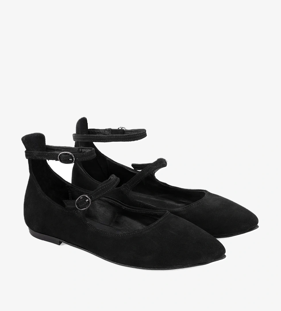 Kadın Siyah Mary Jane Deri Babet