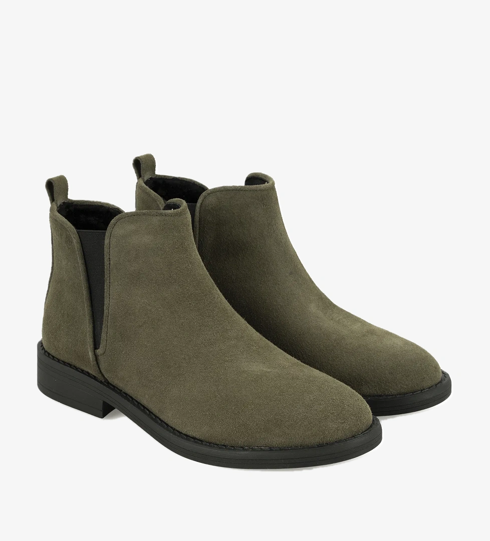 Serage Yeşil Kadın Deri Bot