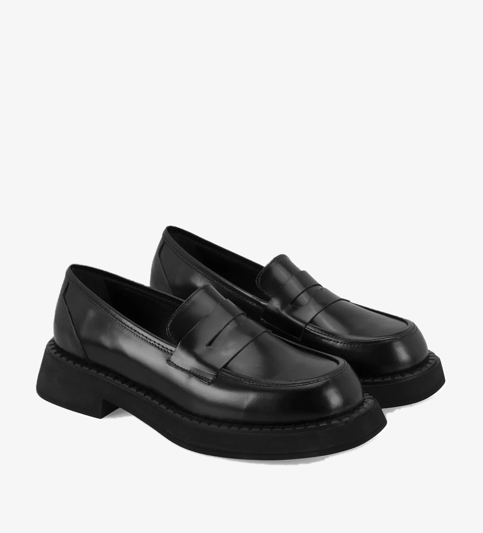 Kadın Siyah Deri Loafer - Görsel 1