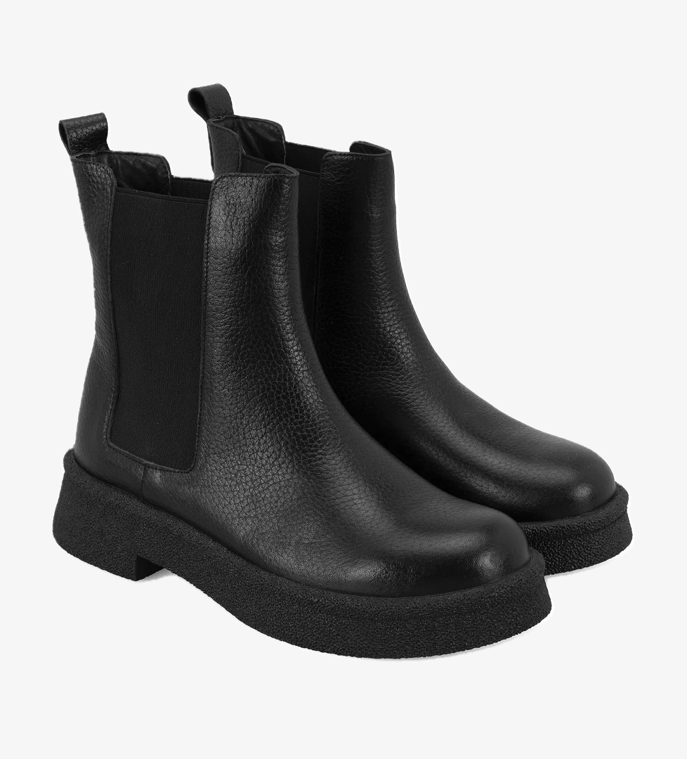 Desa Desa Alexis Siyah Kadın Lastikli Deri Chelsea Bot | FashFed Siyah - 1. görsel