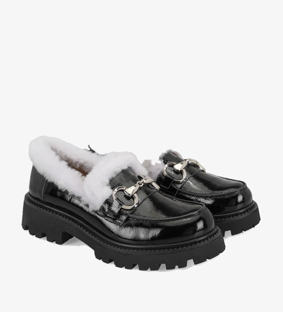 Desa Kadın Siyah Toka Aksesuarlı Deri Loafer model görseli