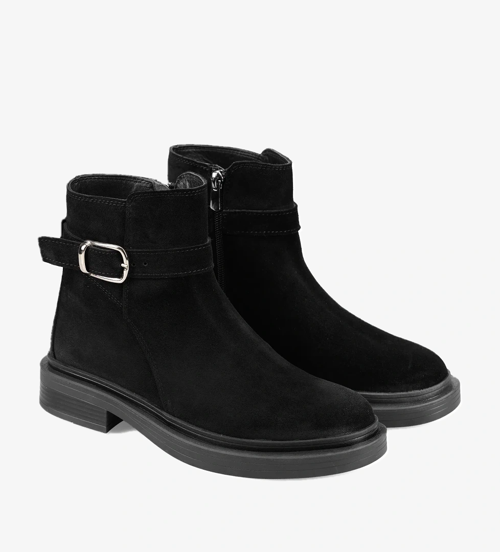 Desa Desa Kadın Siyah Kemer Aksesuarlı Süet Bot | FashFed Siyah - 1. görsel