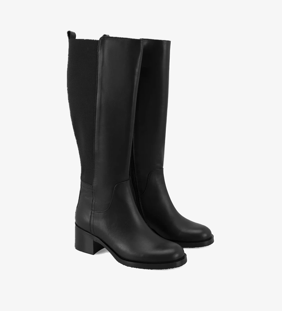 Desa Desa Kadın Siyah Deri Çizme Bot | FashFed Siyah - 1. görsel