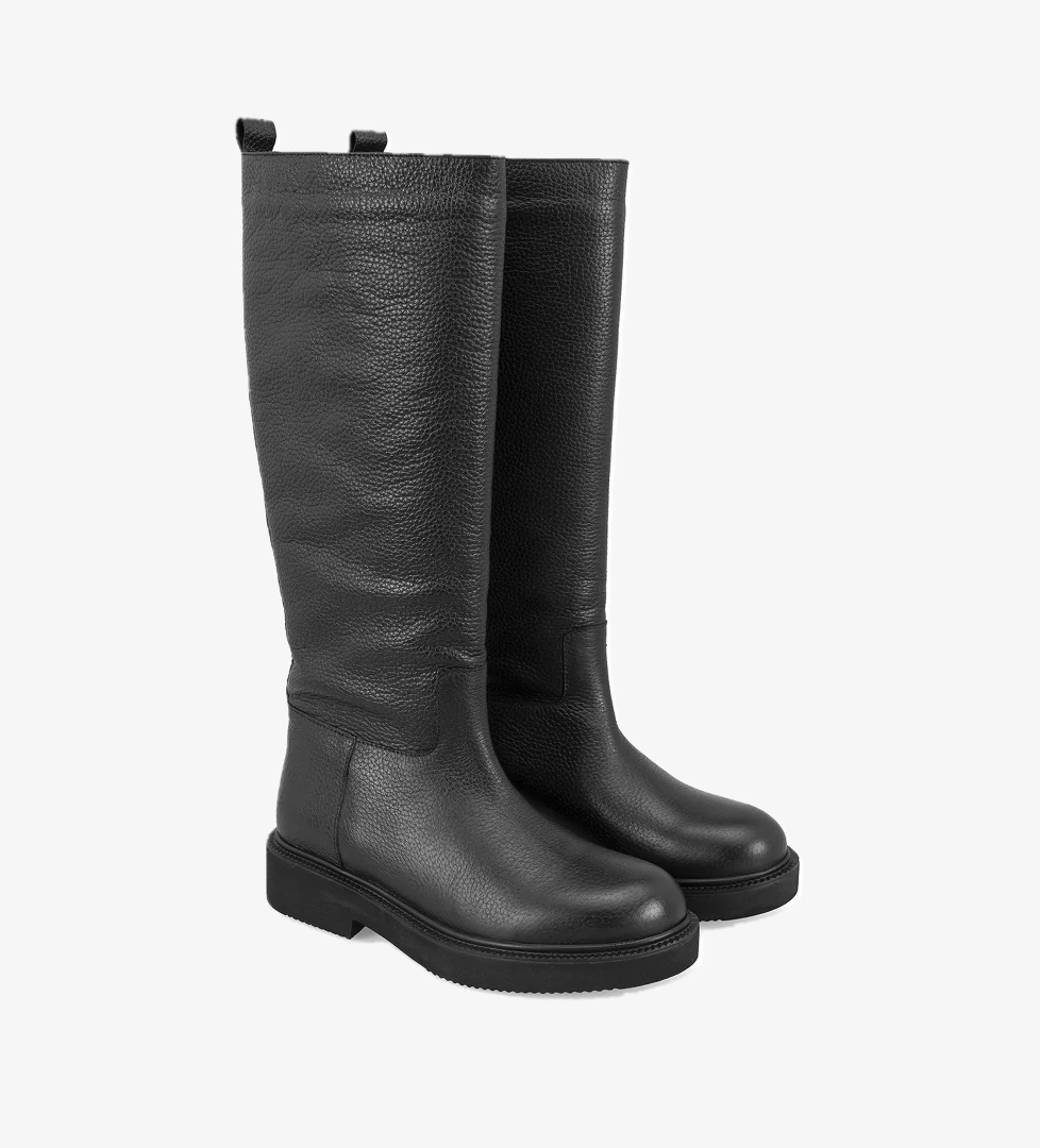 Kadın Siyah Deri Çizme