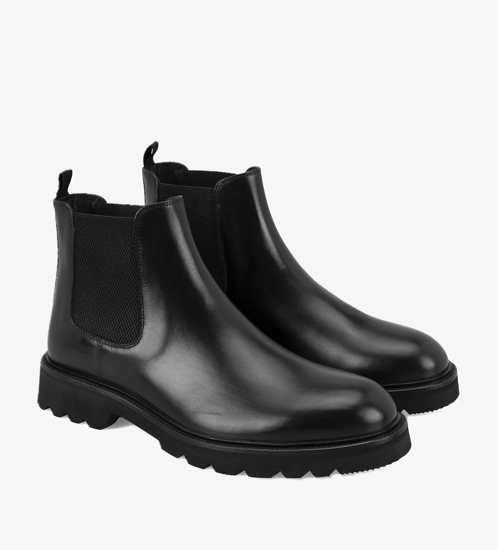 Desa Gage Siyah Erkek Lastikli Deri Chelsea Bot model görseli