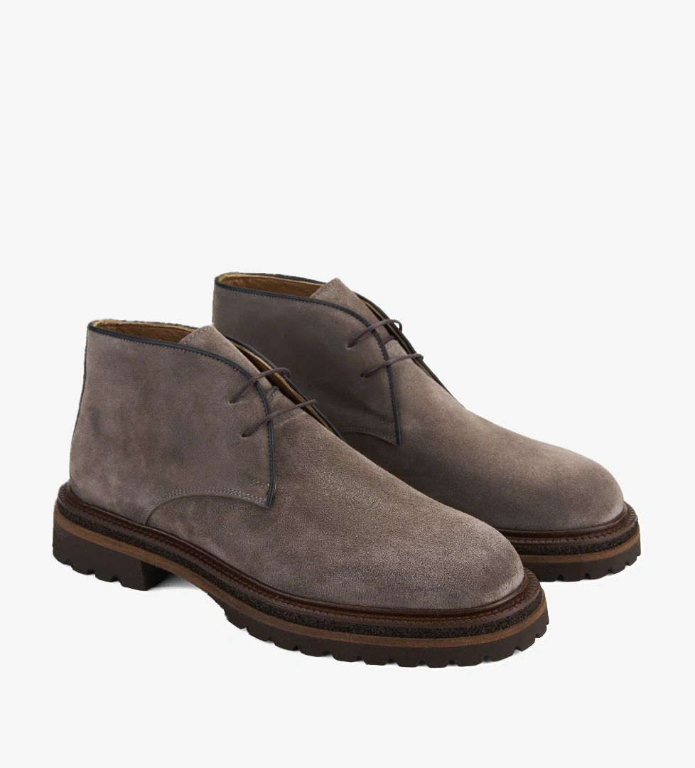 Callien Gri Erkek Bağcıklı Deri Bot