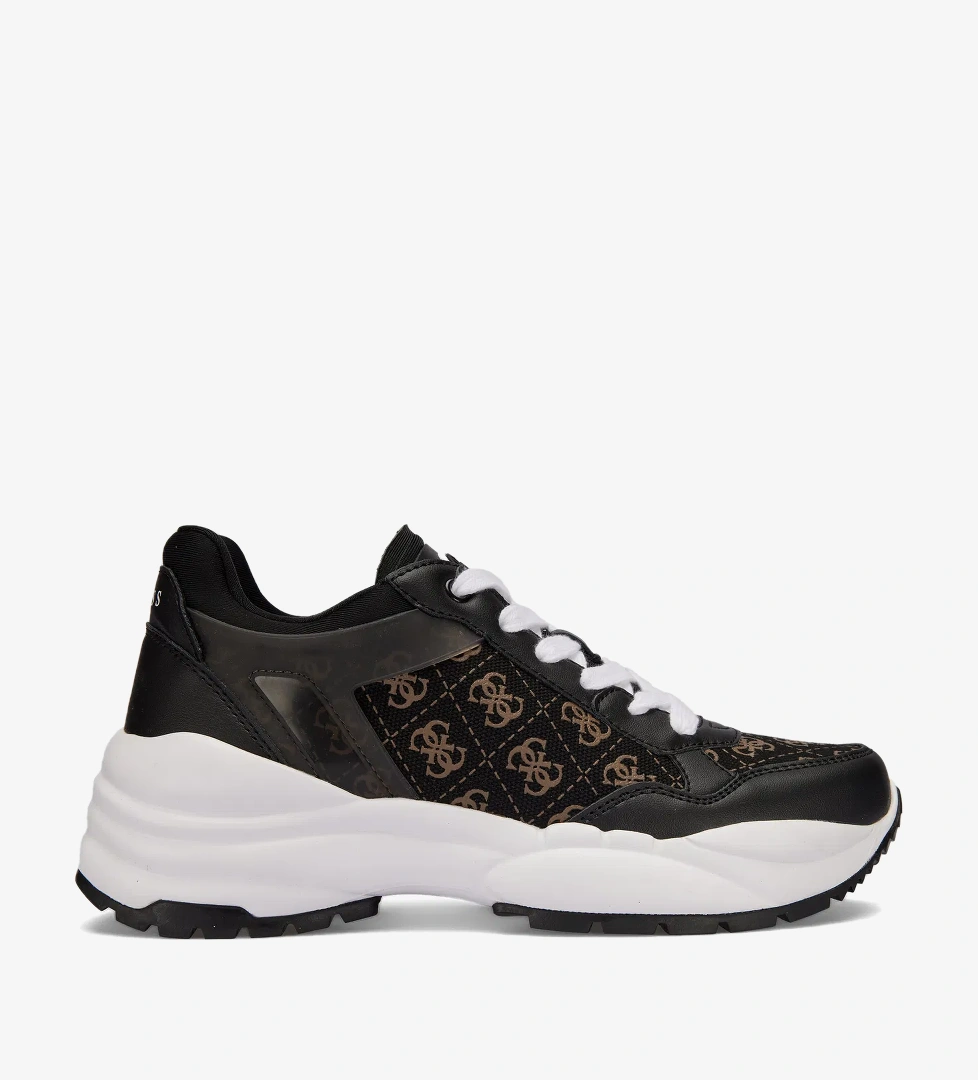 Guess Samra2 Logo Kadın Siyah Spor Ayakkabı - Görsel 1