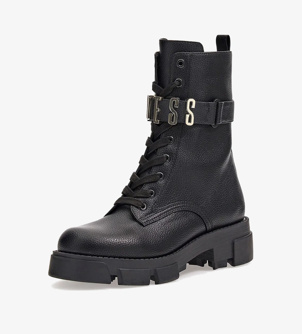Guess Guess Madox Logolu Fermuarlı Kadın Siyah Bot model görseli