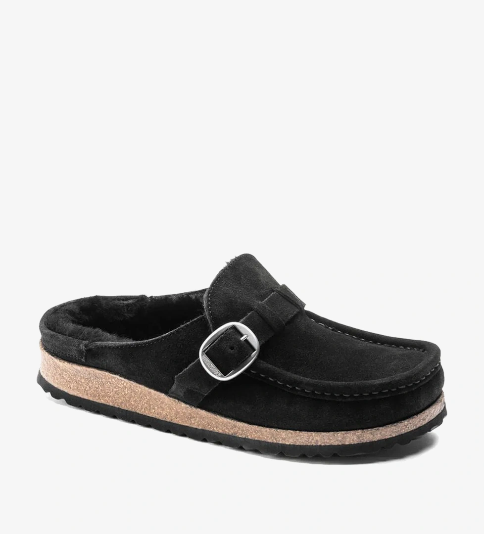 Birkenstock Buckley Vl Shearling Kadın Siyah Terlik - Görsel 1