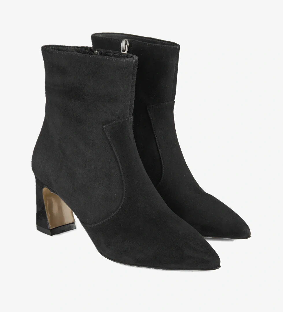 Kadın Siyah Topuklu Süet Bot - Görsel 1