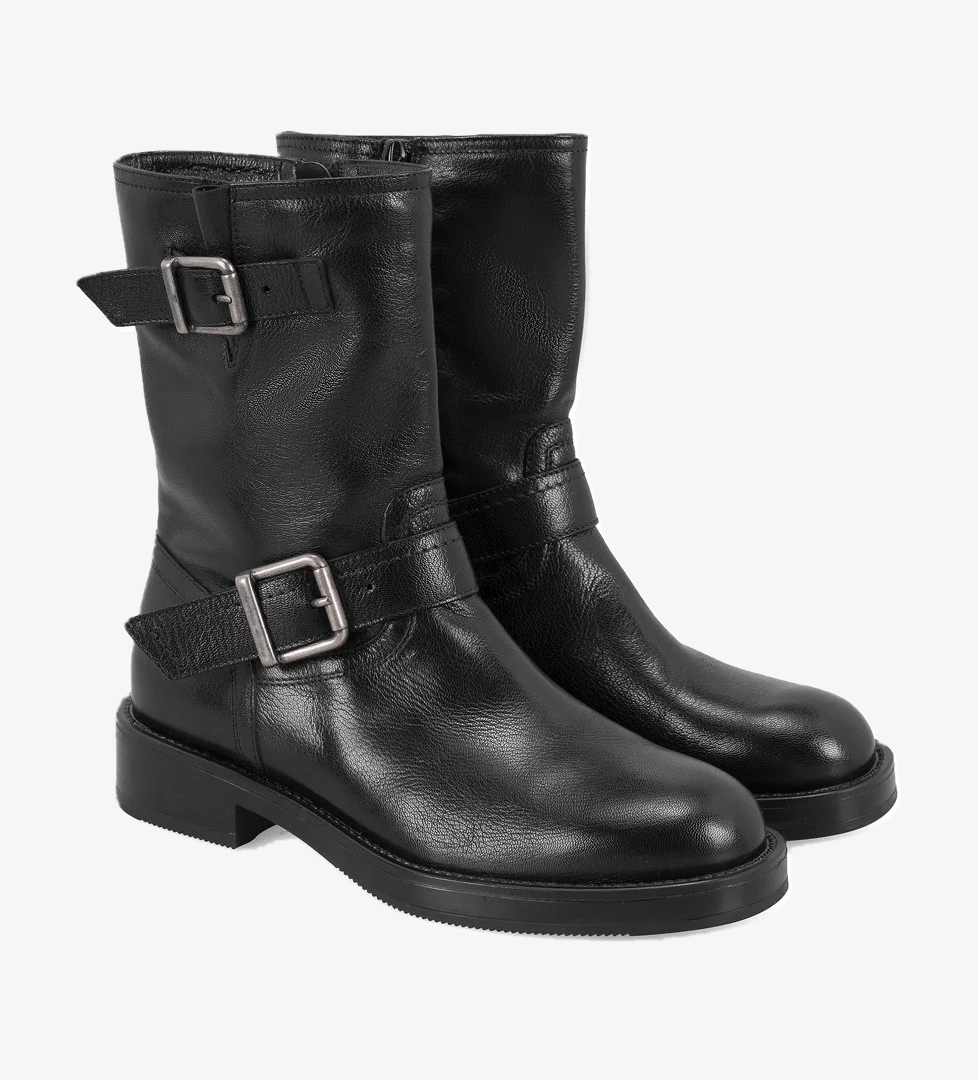 Desa Kadın Siyah Kahve Kemer Aksesuarlı Bot model görseli