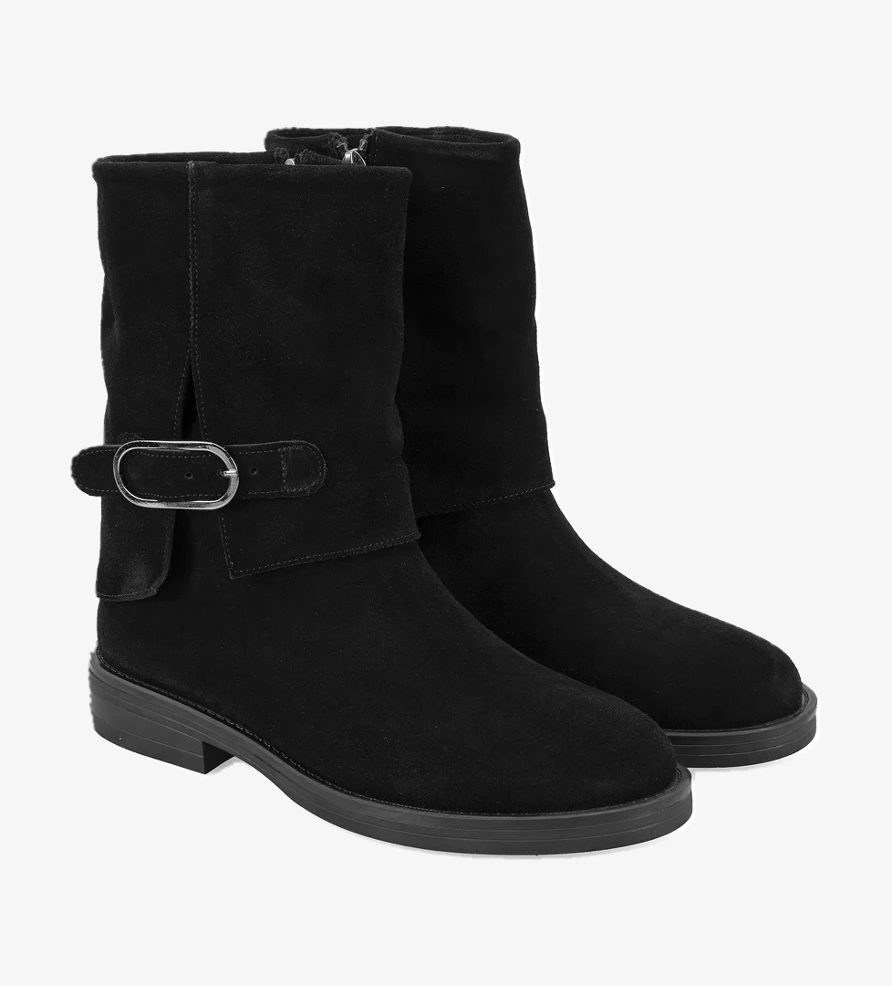 Kadın Siyah Toka Aksesuarlı Bot