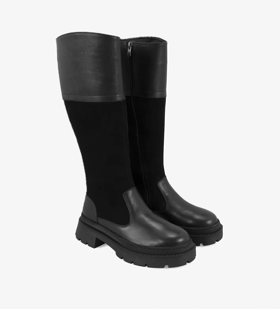 Kadın Siyah Deri Çizme - Görsel 1
