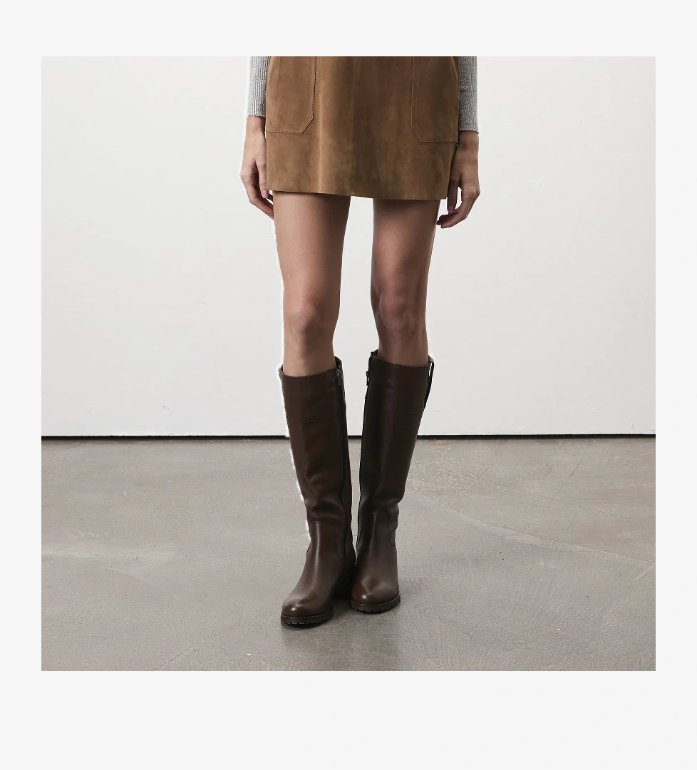 Kadın Kahve Deri Çizme - Görsel 1