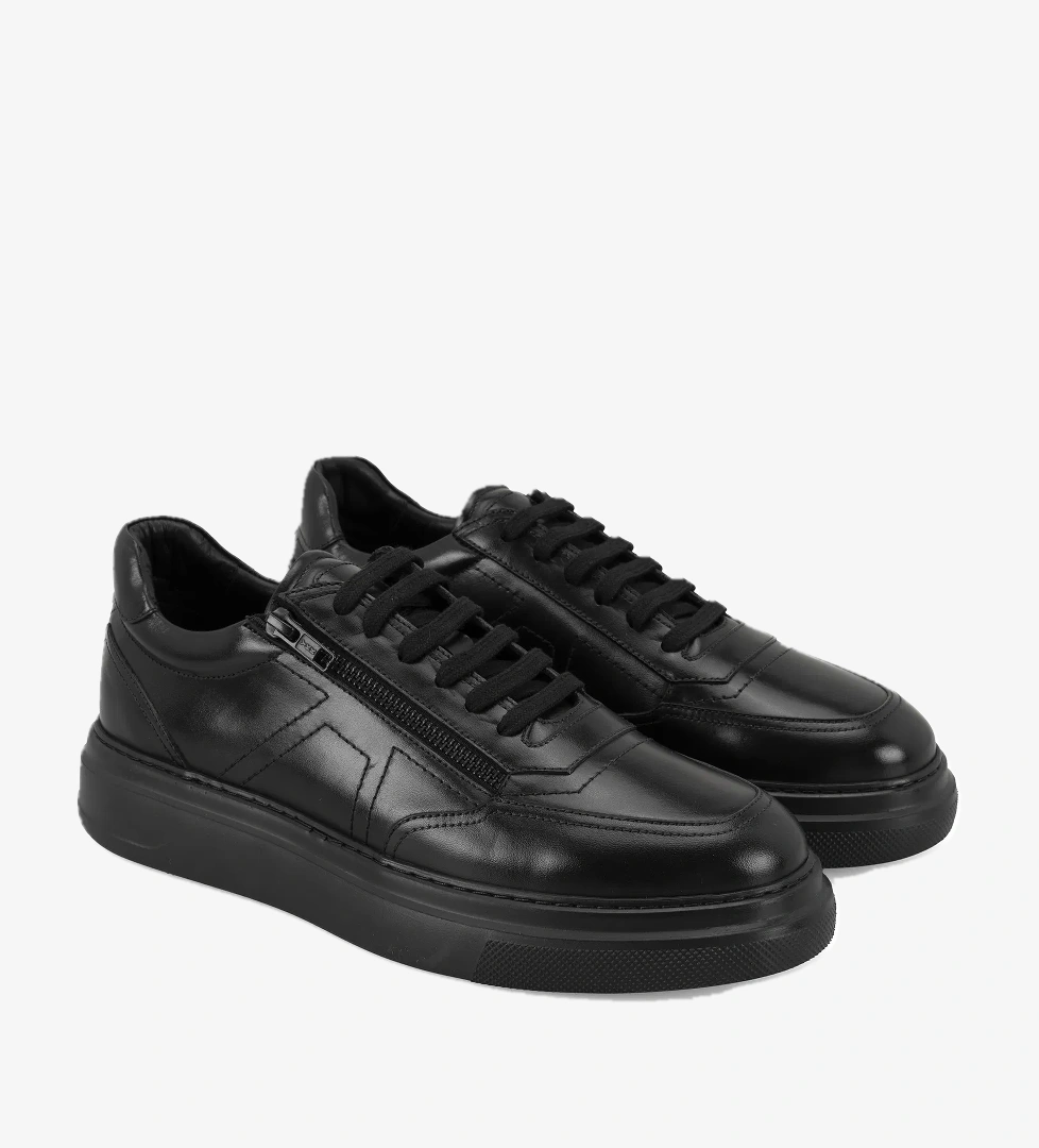 Sharonia Siyah Erkek Günlük Deri Ayakkabı - Görsel 1