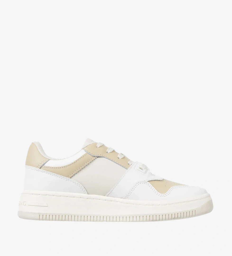 Tommy Hilfiger Tommy Jeans Retro Basket Tonal Deri Kadın Bej Spor Ayakkabı model görseli